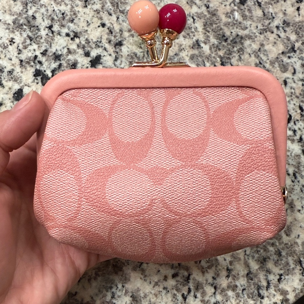 Coach Pink Cosmetic Coin Case - Picture 2 of 7